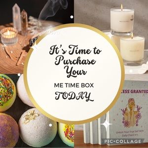 Relax with candle, journal, bath bomb, etc